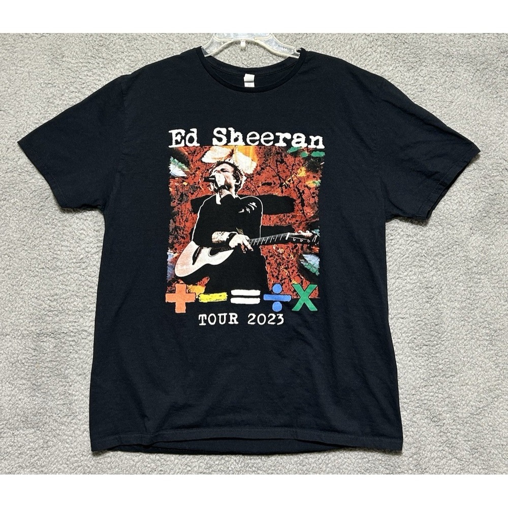 Ed‎ Sheeran Mathematics America 2023 Tour Shirt Graphic Black Size XL